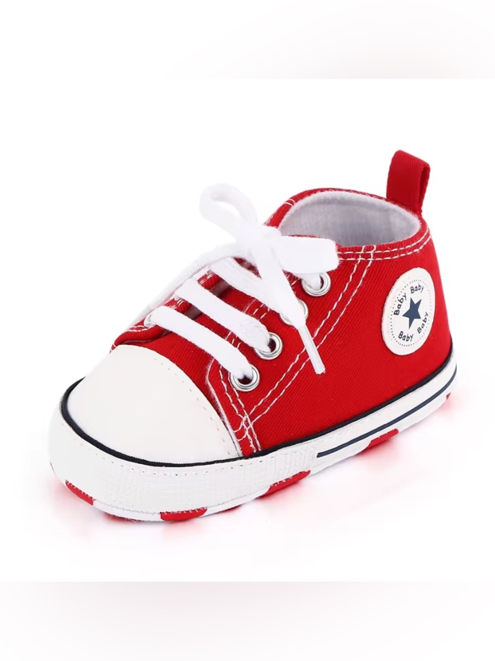 Infant Baby Classic Canvas Shoes Soft Soles Red Size 1